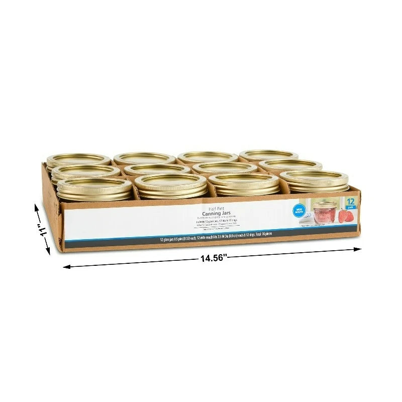 Wide Mouth Mason Glass Canning Jars With Lids And Rings
