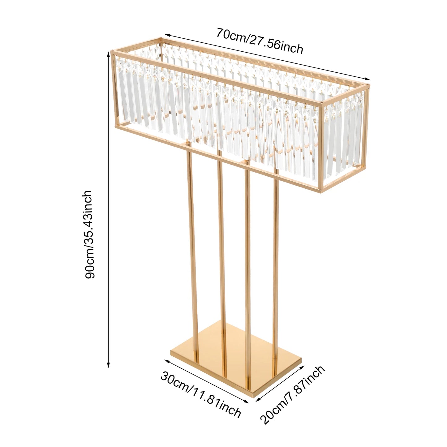 Crystal Flower Stand With Iron Frame For Wedding Centerpiece Display