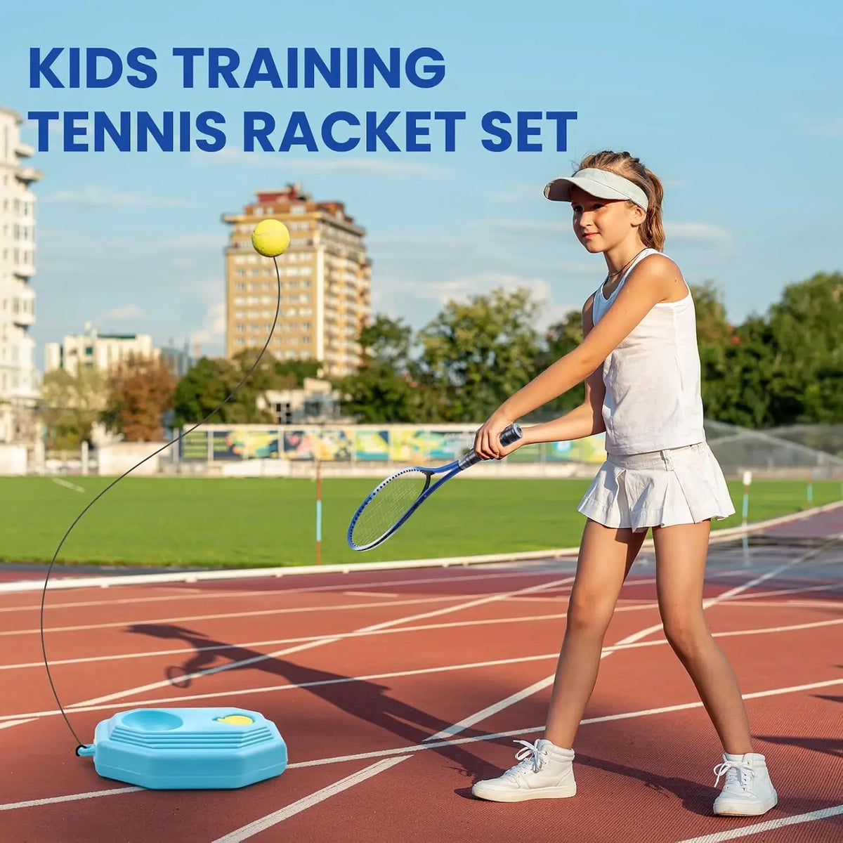 Kids 7 Tennis Racket Set With Trainer And Rebound Balls