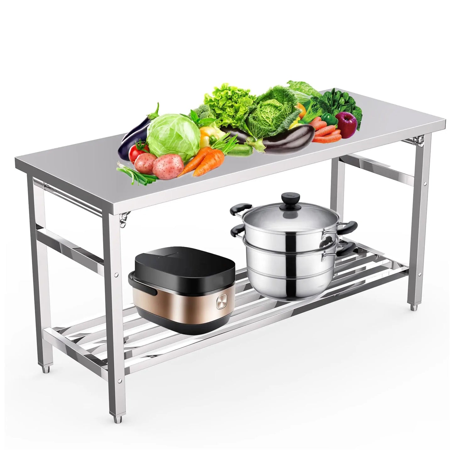 Commercial NSF Certified Stainless Steel Prep Table With Undershelf