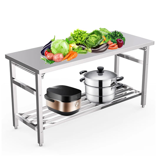 Commercial NSF Certified Stainless Steel Prep Table With Undershelf