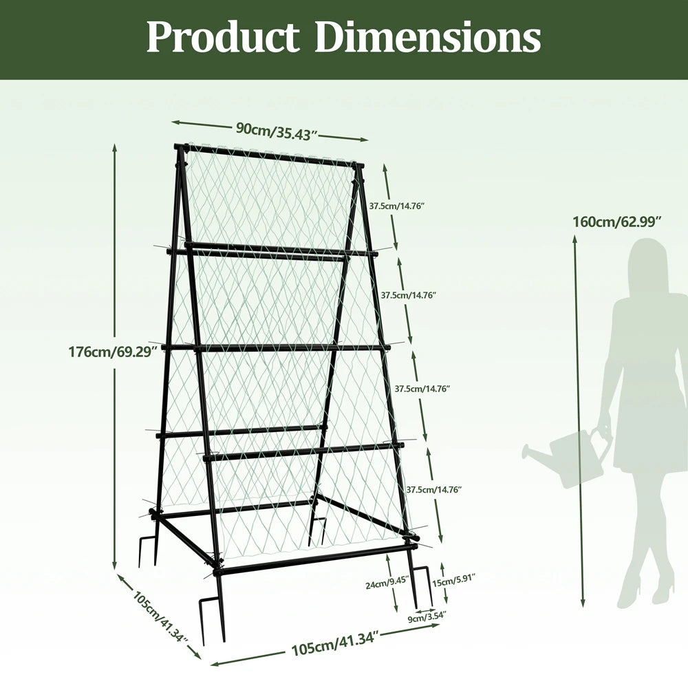 Wisfor Metal A Shaped Garden Trellis Plant Arch Support