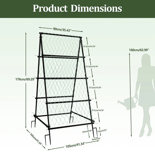 Wisfor Metal A Shaped Garden Trellis Plant Arch Support