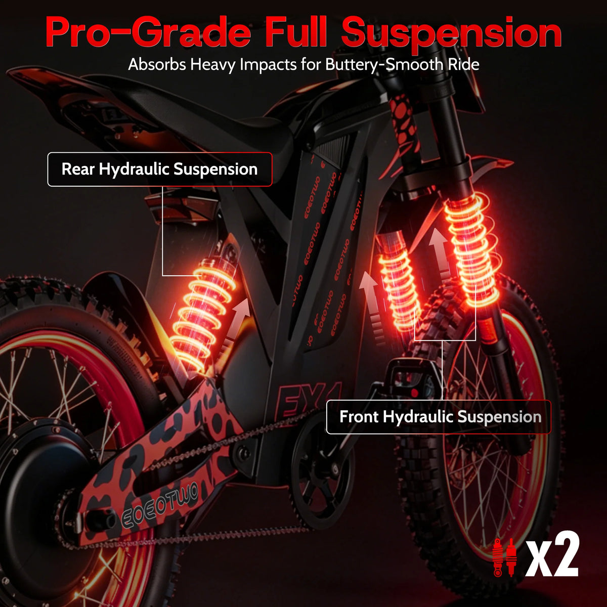 Electric Dirt Bike, 3000W 40MPH Electric-Motorcycle with 48V25AH Battery Ebike, Hydraulic Brakes & Full Suspensions Mountain Off-Road E Dirt Bike,for Teens & Adults