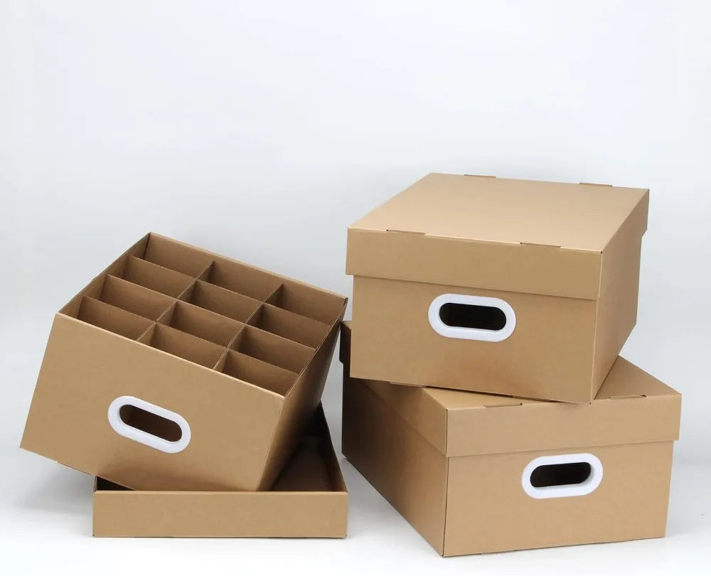 Cardboard Mason Jar Storage Boxes With Handles And Dividers