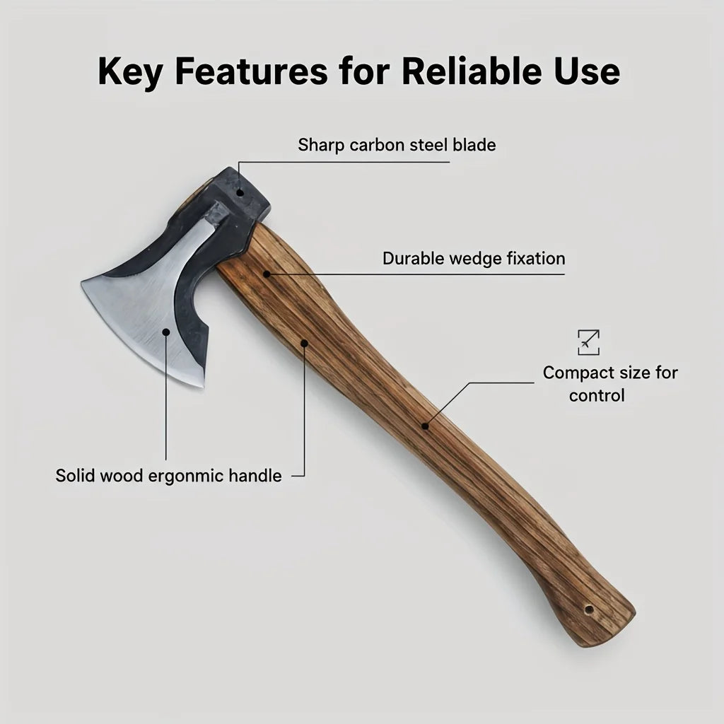 Professional Firewood Splitting Axe With Steel Blade And Wood Handle