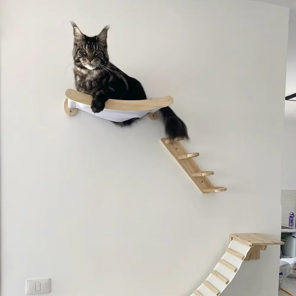 CWV Wall Mounted Cat Hammock And Sisal Scratching Shelf