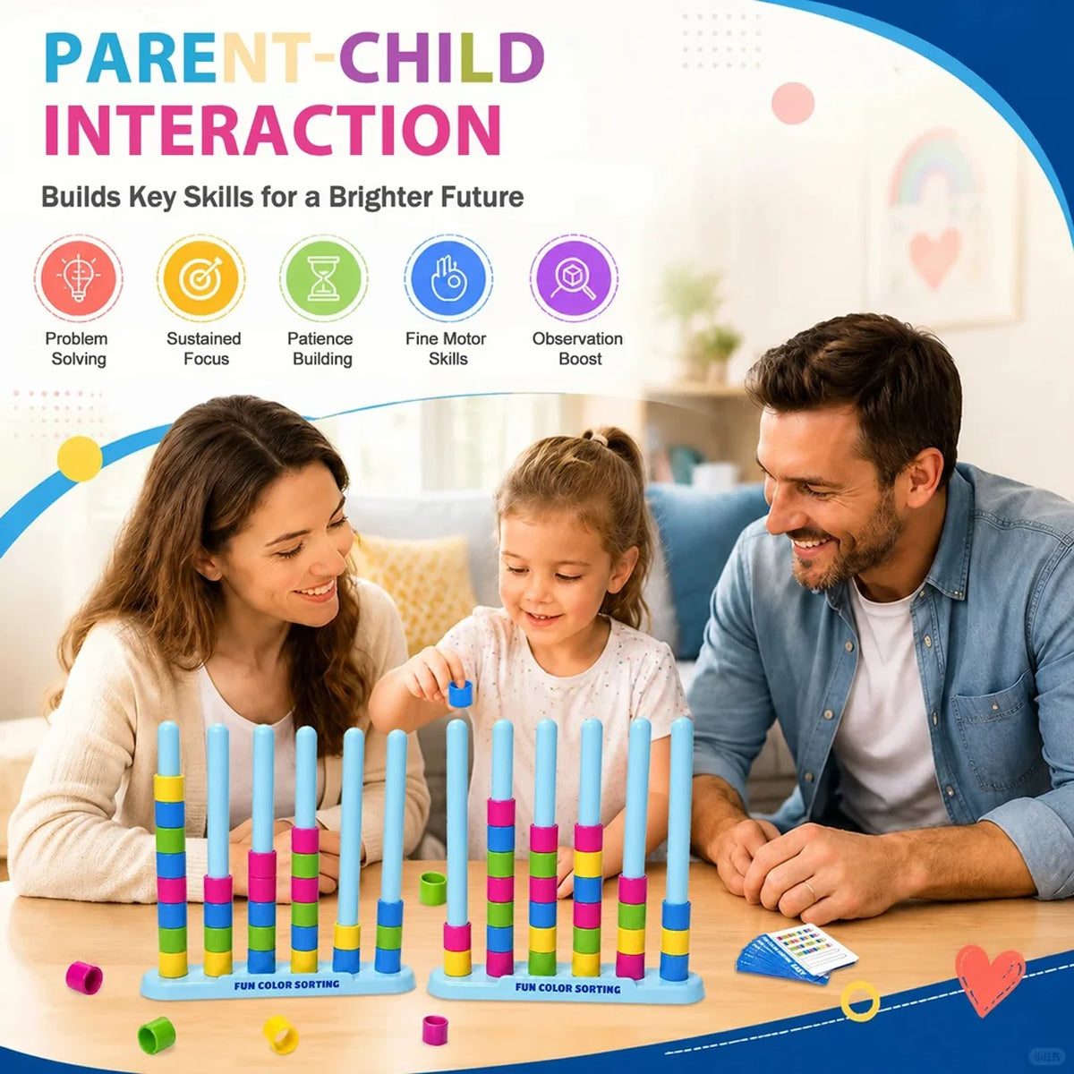 Color Stack Challenge Game Creative Matching Card Puzzle Toy