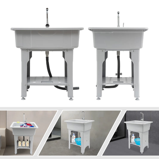 Bymaocar Freestanding Heavy Duty PP Utility Laundry Sink