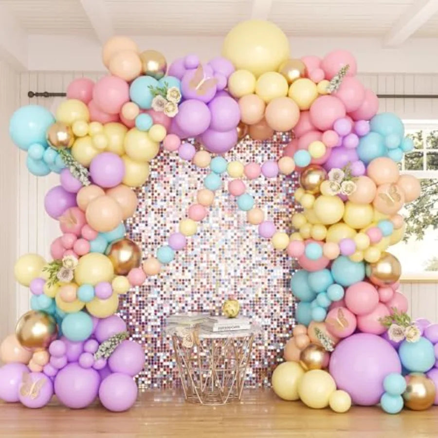 Premium Balloons Arch Kit With Confetti And Chrome Balloons