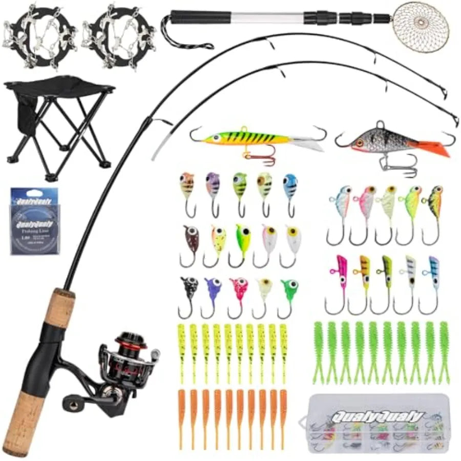 Portable Ice Fishing Rod And Reel Combo Set With Tackle