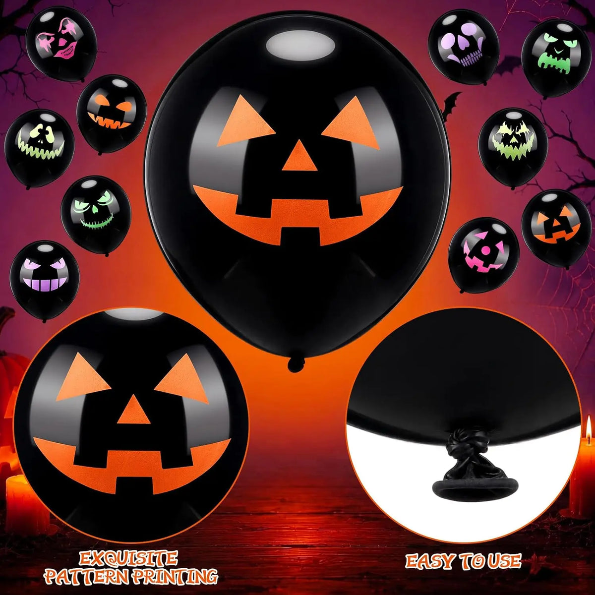 Halloween Neon Glow Ghost Latex Balloon Party Supplies