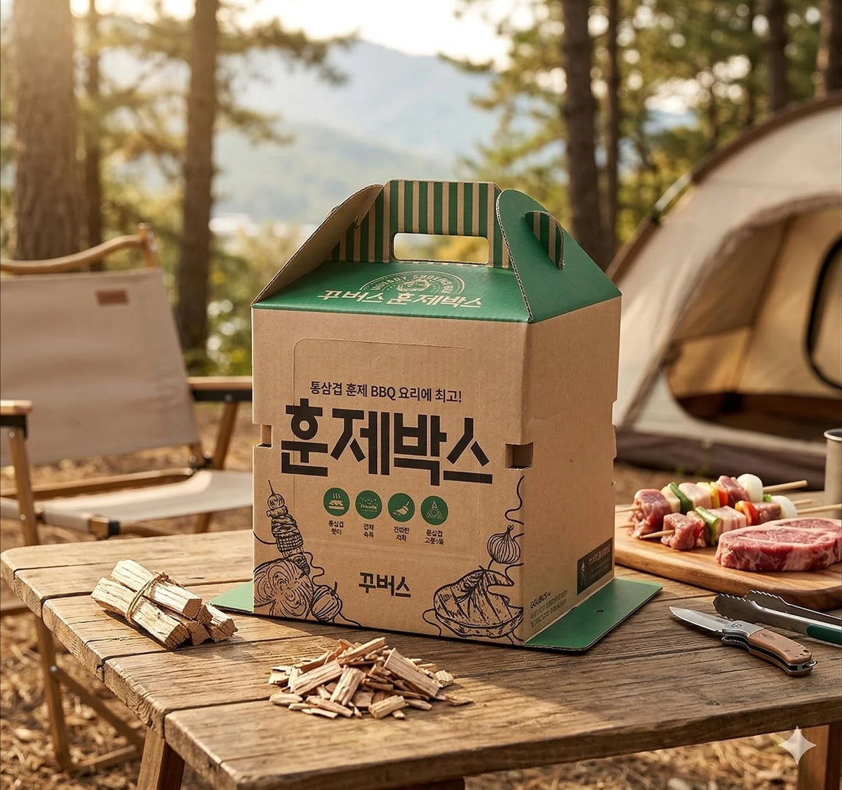 Disposable Portable Charcoal BBQ Grill Smoker Roasting Box Food Grade Paper Quick Light 90 Mins Burning Outdoor Barbecue Grill For Camping Picnic Beach Pack Of 2
