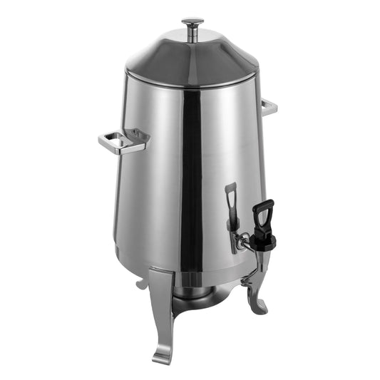 Alcohol Warmed Hot Drink Dispenser, Free Standing Stainless Beverage Container Insulated Anti-scald Handle Spill Control Tap Detachable Bottom Mounting Base Restaurant Buffet Milk Chocolate Holding Equipment