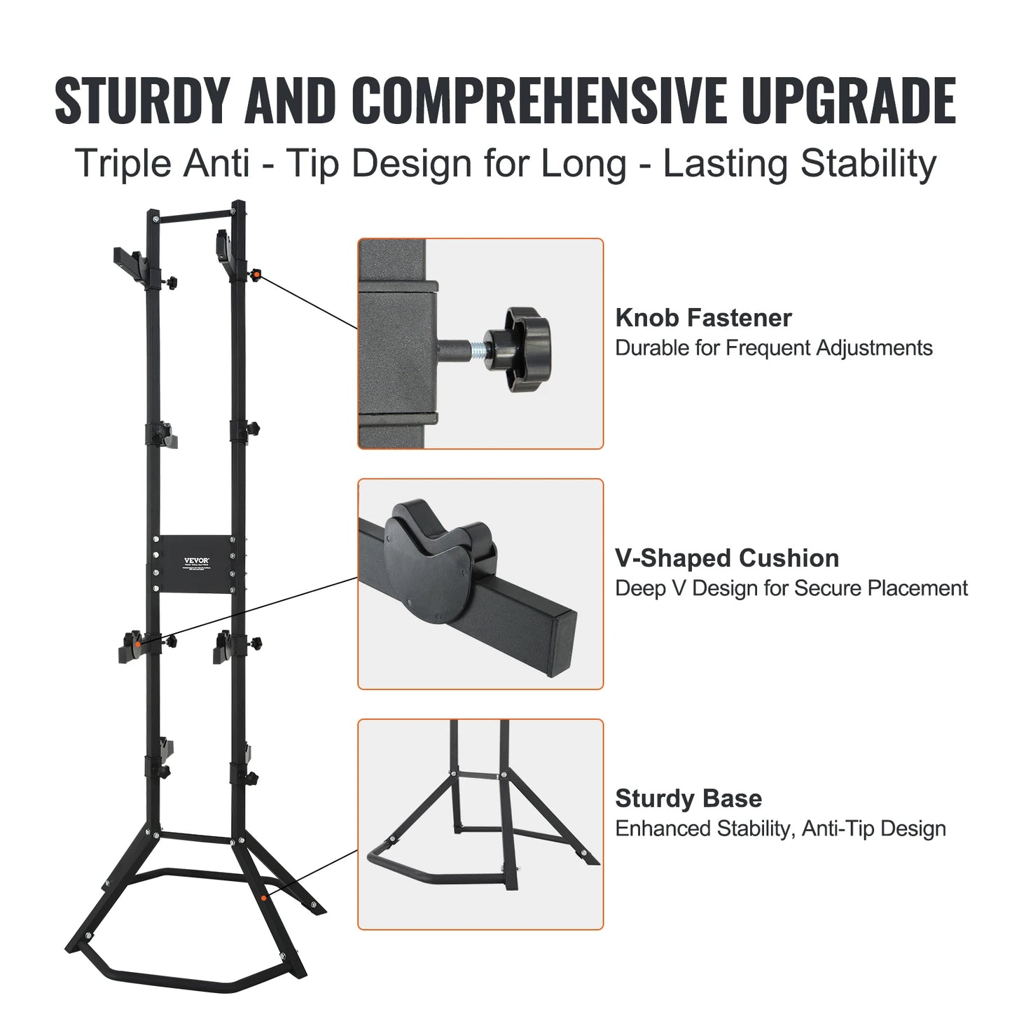 VEVOR Steel Adjustable Vertical Bike Storage Rack For Garage