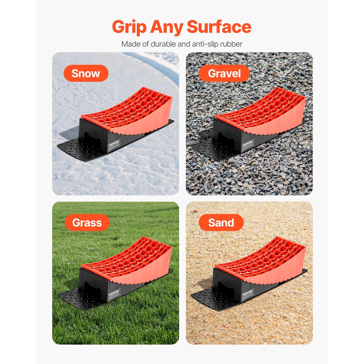 SucceBuy Camper Levelers 2 Pcs RV Leveling Blocks Camper Wheel Chock RV Camper Leveler Kit with Anti-Slip Mat Carrying Bag Level