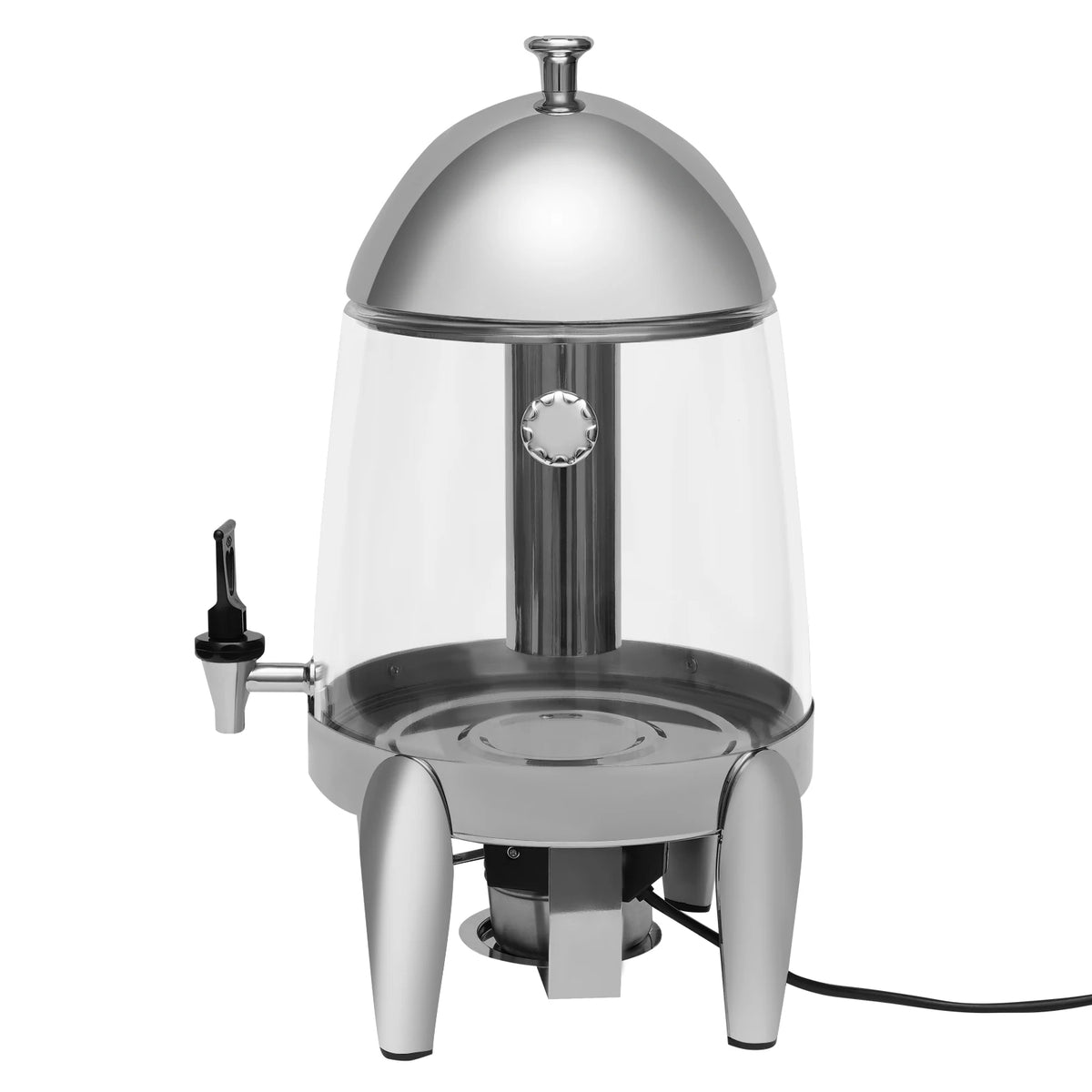 12L Hot Cold Beverage Dispenser, 110V 400W PC Transparent Juice Urn Dual Heating Mode Ice Cooling Tube Anti-slip Stainless Base For Cafe Restaurant Drink Serving