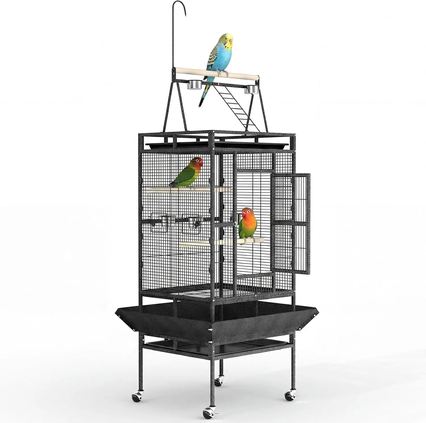 Spacious Indoor Metal Bird Cage With Play Top Stand