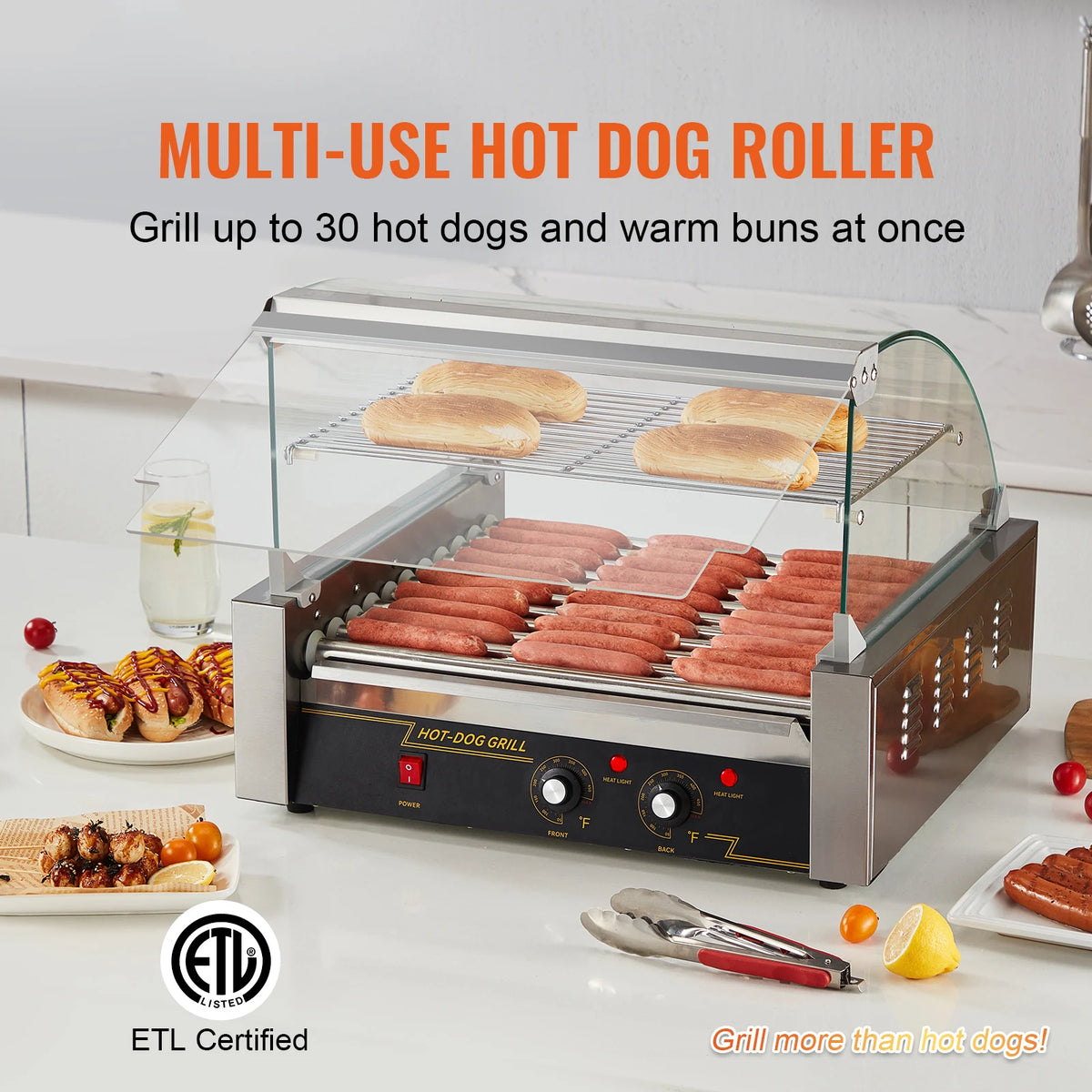 SucceBuy Stainless Steel Hot Dog Roller Sausage Grill Machine