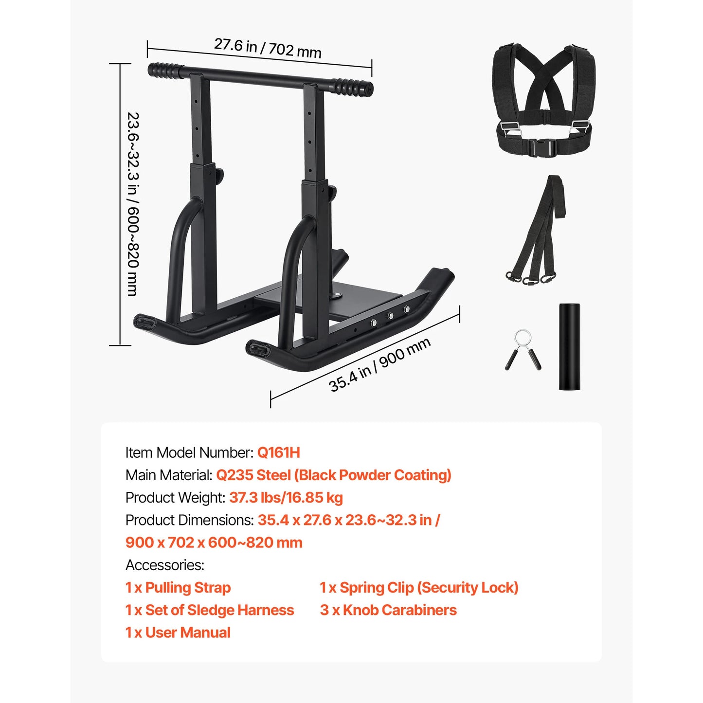Steel Weight Sled With Handle For Fitness Training And Conditioning