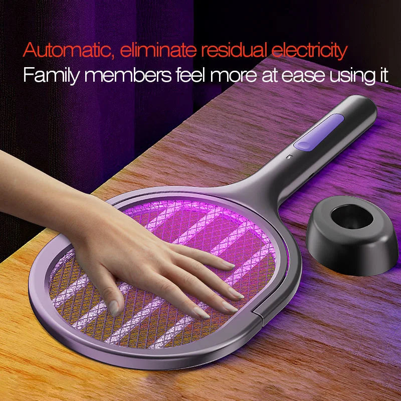 Portable Electric Mosquito Swatter With UV Lure Lamp
