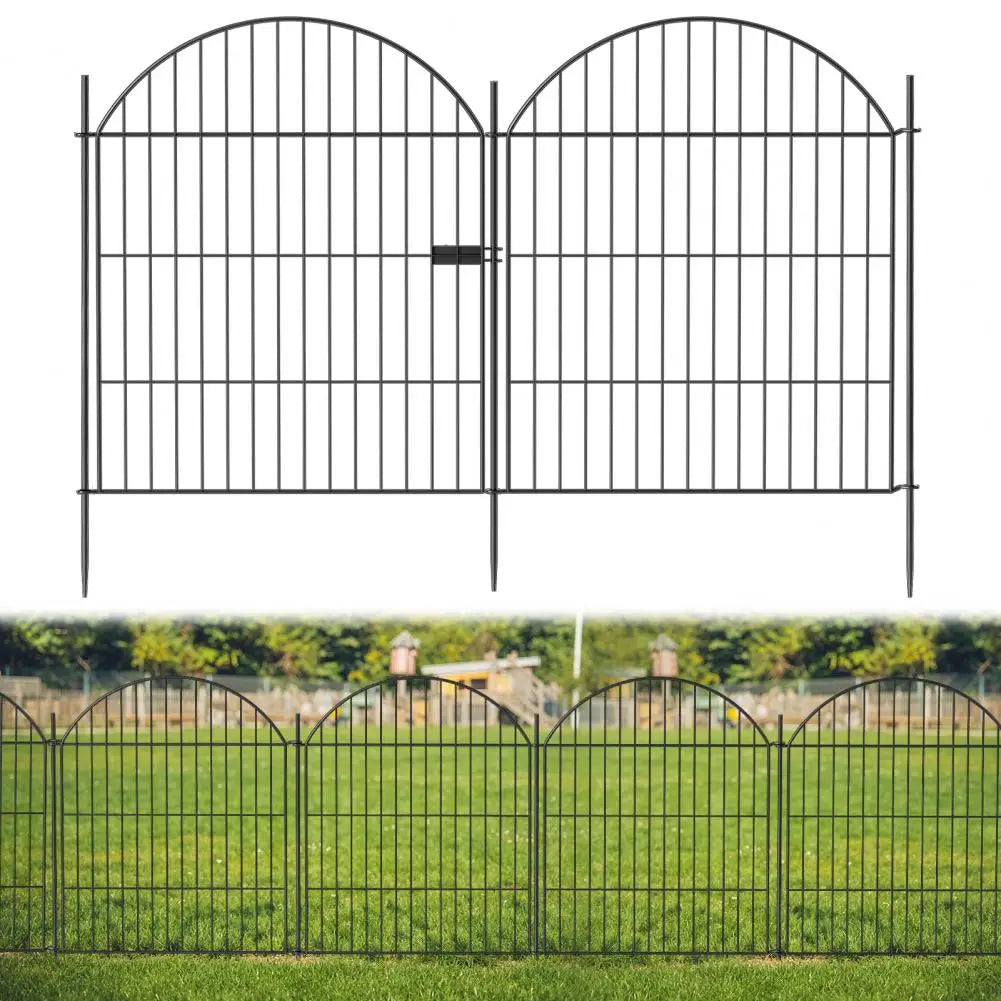 10 Panels Decorative Garden Fence with Gate, 32 in (H) x 23.6 ft (L) No Dig Dog Fence for Yard, Tall Garden Fencing Panels