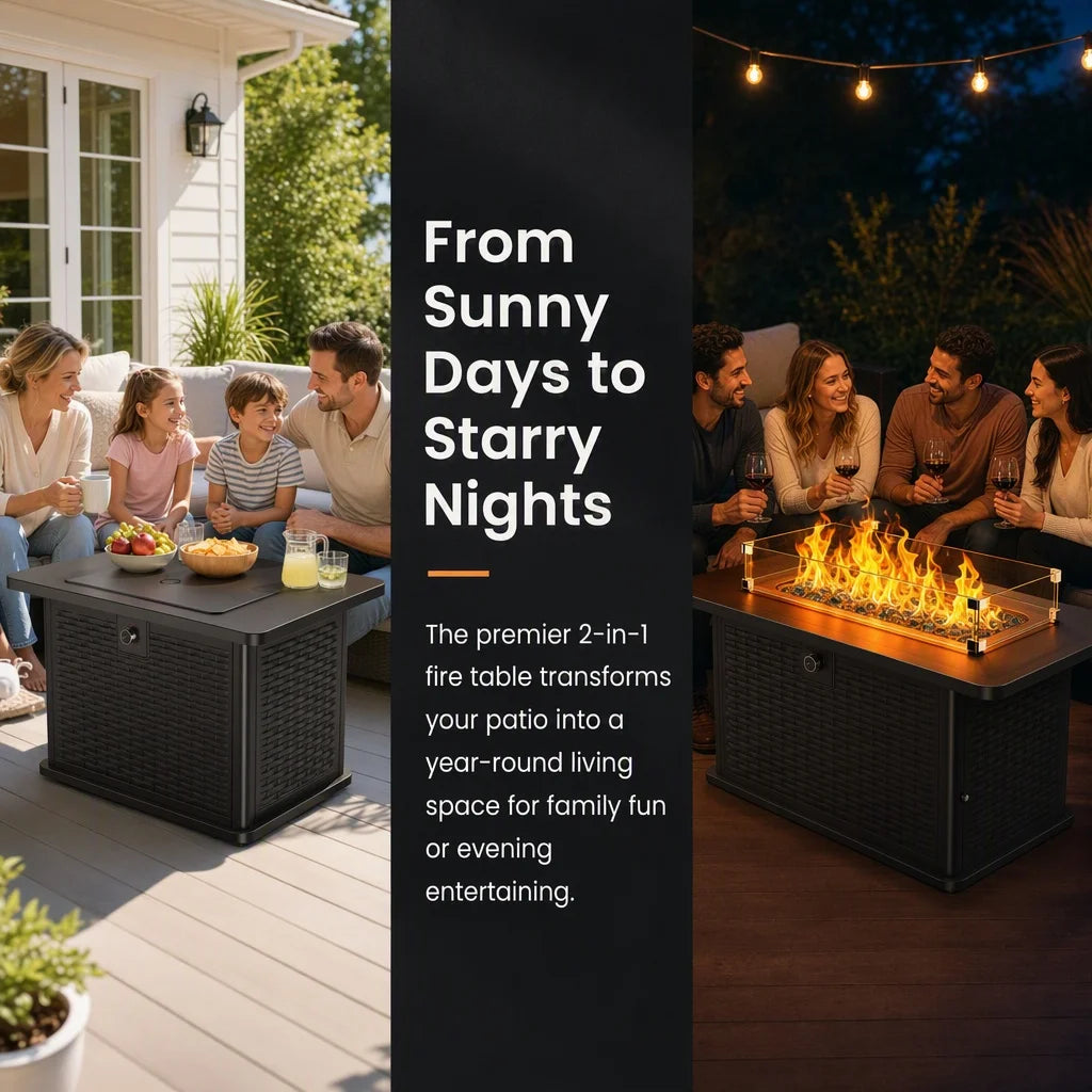 Premium Stainless Steel Propane Fire Pit Table For Patio