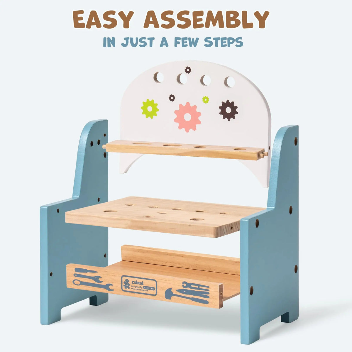 Robud Mini Wooden Montessori Tool Workbench Play Set