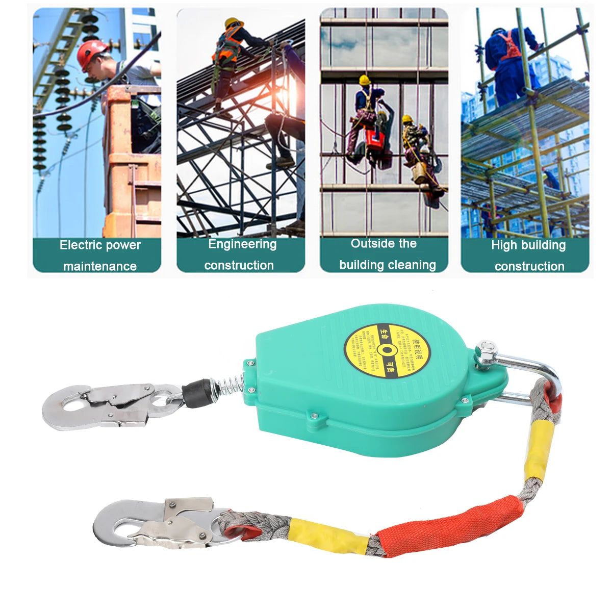 Self Retracting Lifeline Fall Arrester With Alloy Hook