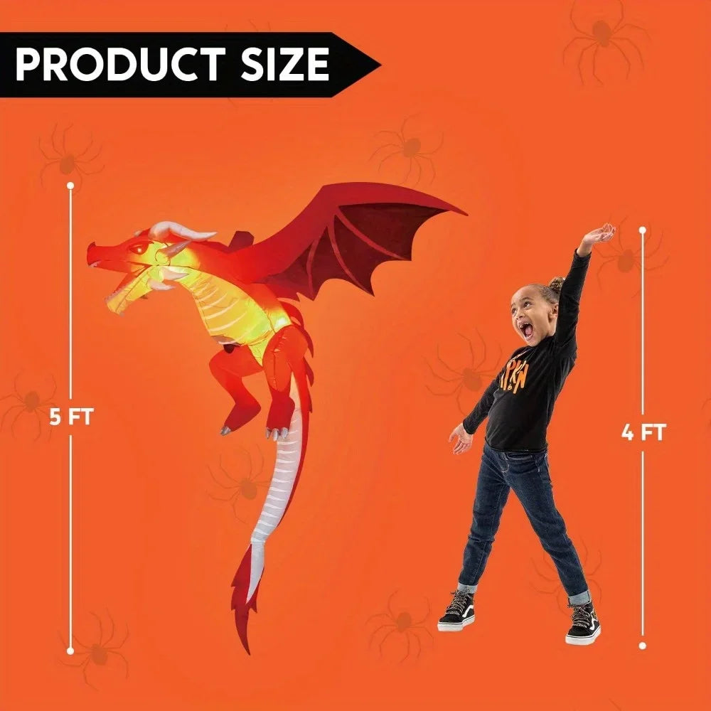 Joyfy Flying Dragon Inflatable Halloween Decor With LED Lights