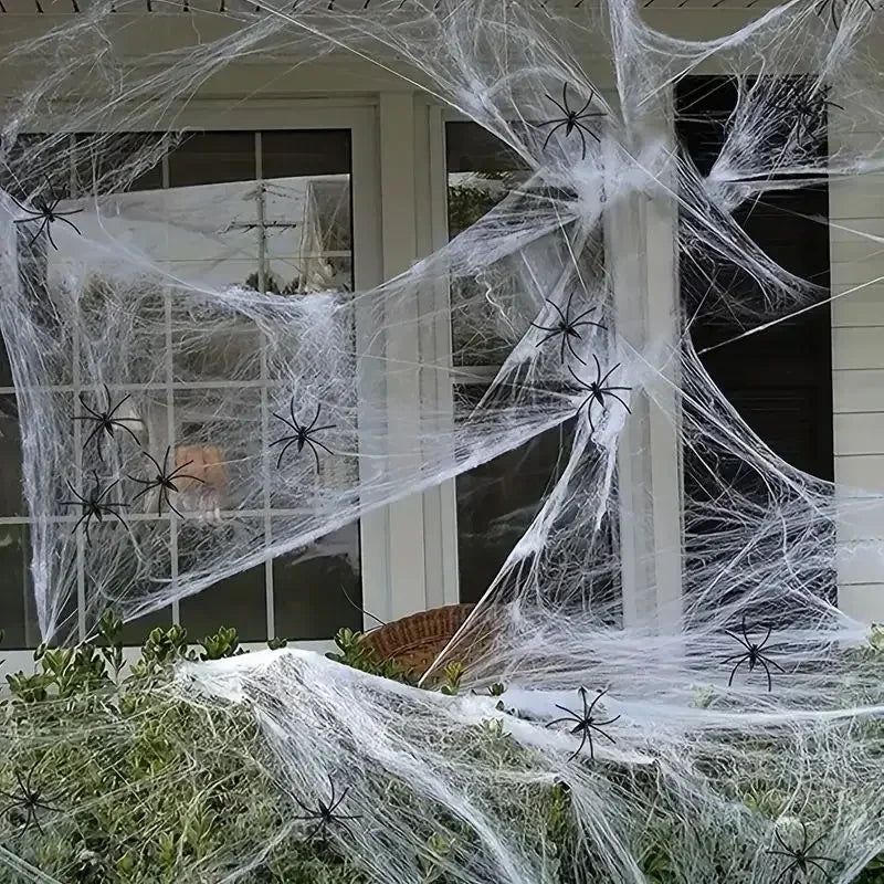 Artificial Cotton Spider Web Halloween Haunted House Decor