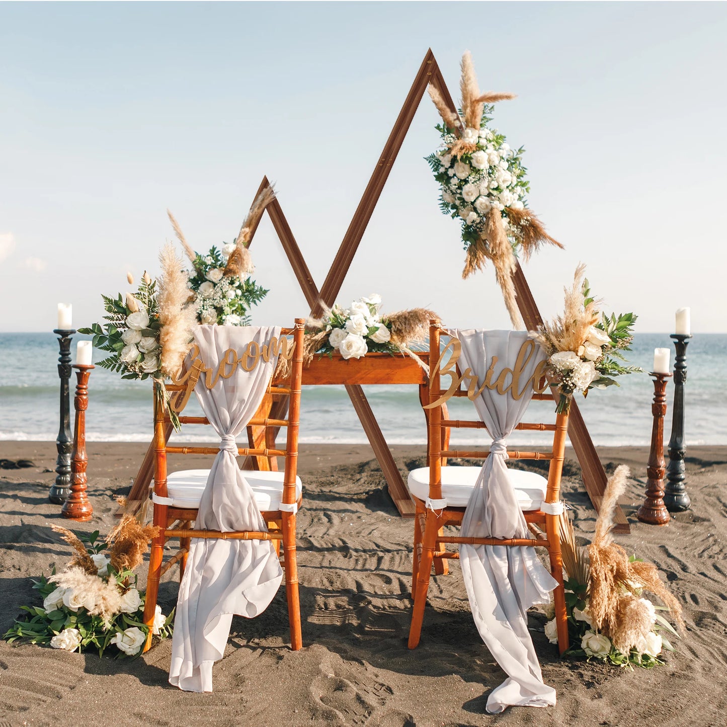 Wooden Wedding Arch Backdrop Frame For Outdoor Garden Ceremonies