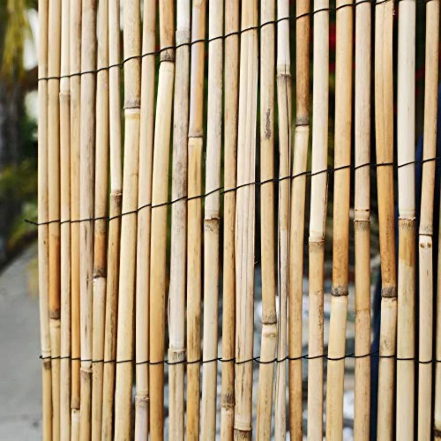 Jumbo Reed Bamboo Screen Fencing Privacy Fence Backyard Divider Decorative Reed Garden Fencing Natural Finish 6 ft H x 16 ft L