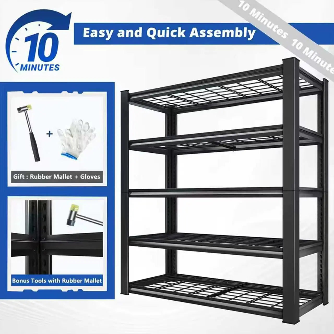 Commercial Grade Adjustable Metal Industrial Storage Shelving Rack