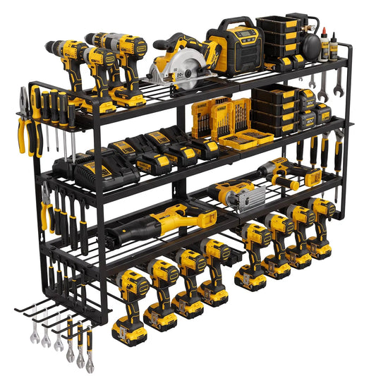 Heavy Duty Wall Mount Power Tool Organizer Rack With Holders