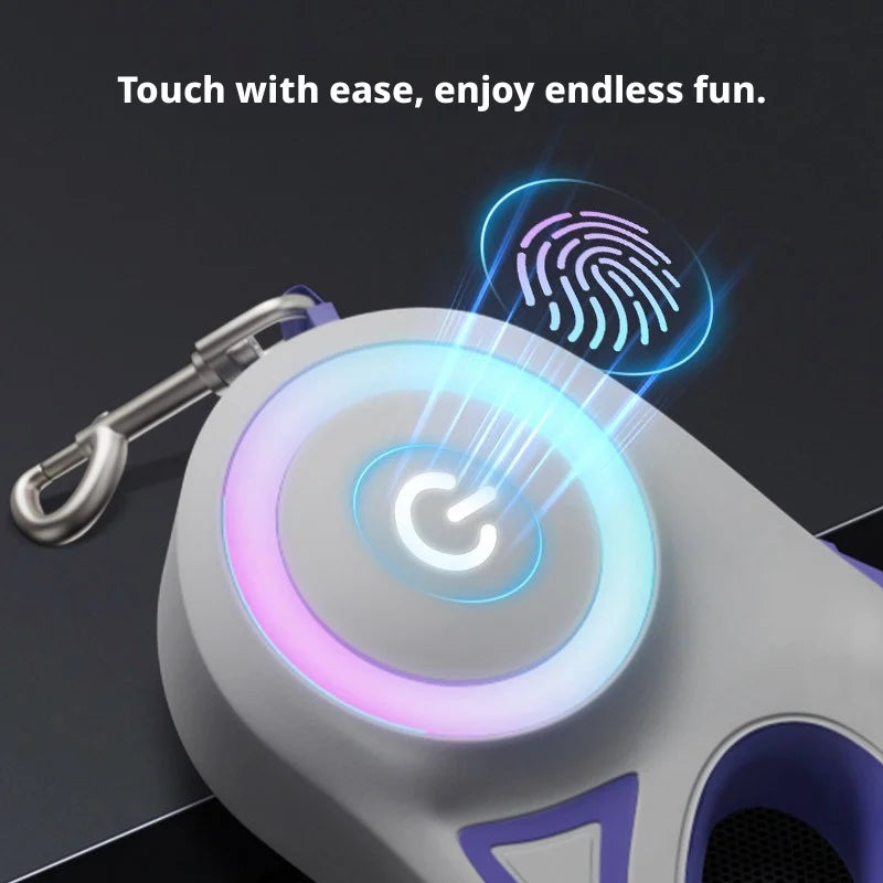 Retractable LED Dog Leash One Hand Brake And Enhanced Visibility