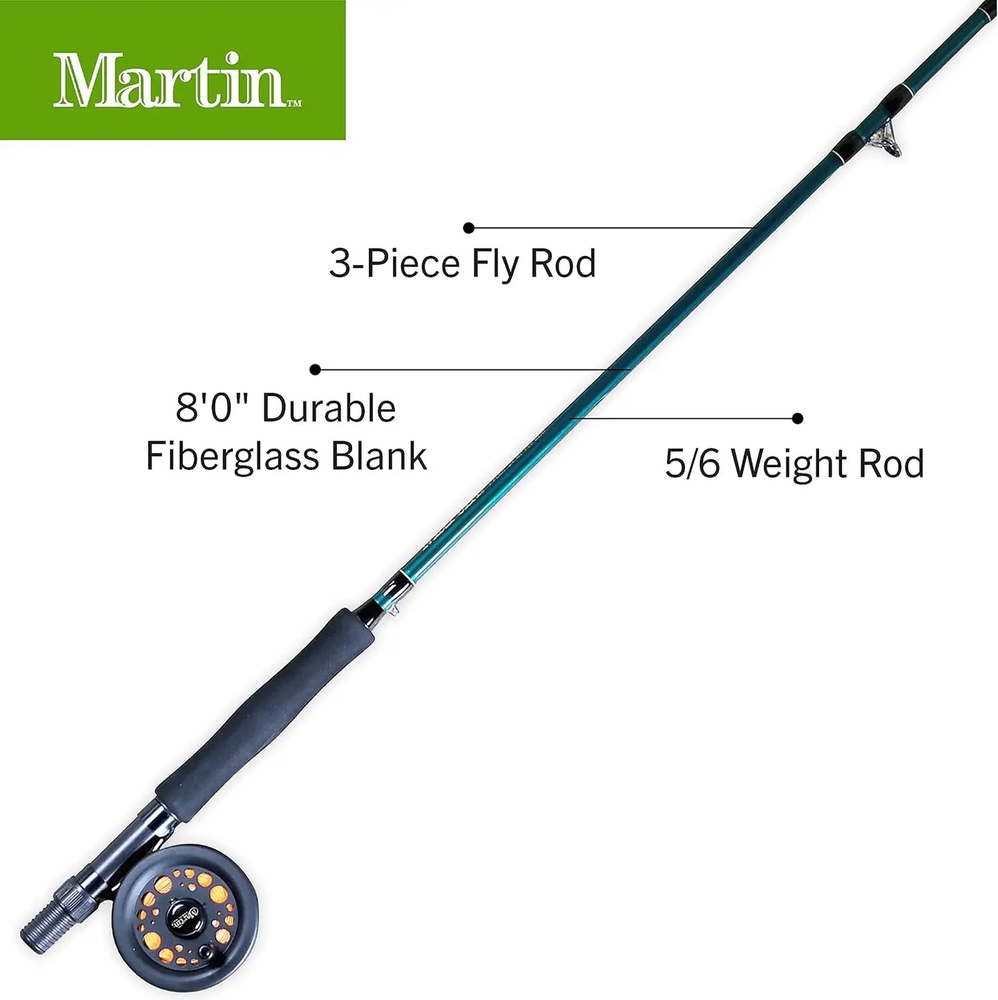 Complete Fly Fishing Rod And Reel Combo With Leader