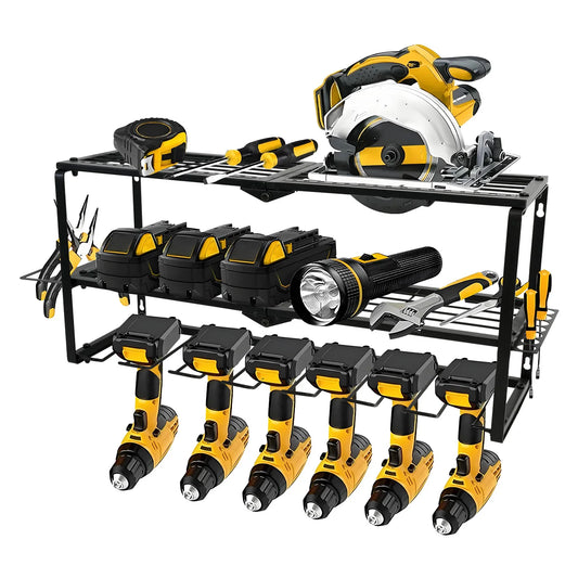 Heavy Duty Wall Mount Power Tool Organizer With Charging Rack