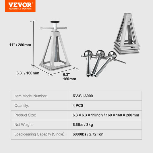 SucceBuy Aluminum RV Stabilizer Jacks For Travel Trailer Camper