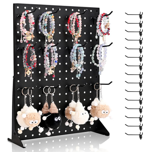 SucceBuy Steel Pegboard Display Stand With Hooks For Retail Space