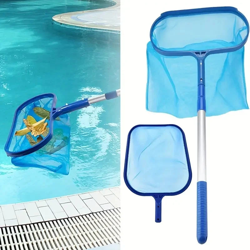 3pcs/Set Adjustable 17-40" Telescopic Pole Pool Skimmer Net Fine Mesh Leaf Skimmer for Cleaning Surface of Swimming Pools Hot Tubs Spas And Fountains Compatible with Aluminum/Pole Systems Suitable for Small Pools