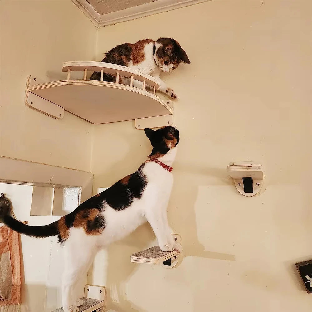 CWV Wall Mounted Cat Climbing Shelf Sisal Scratching Post