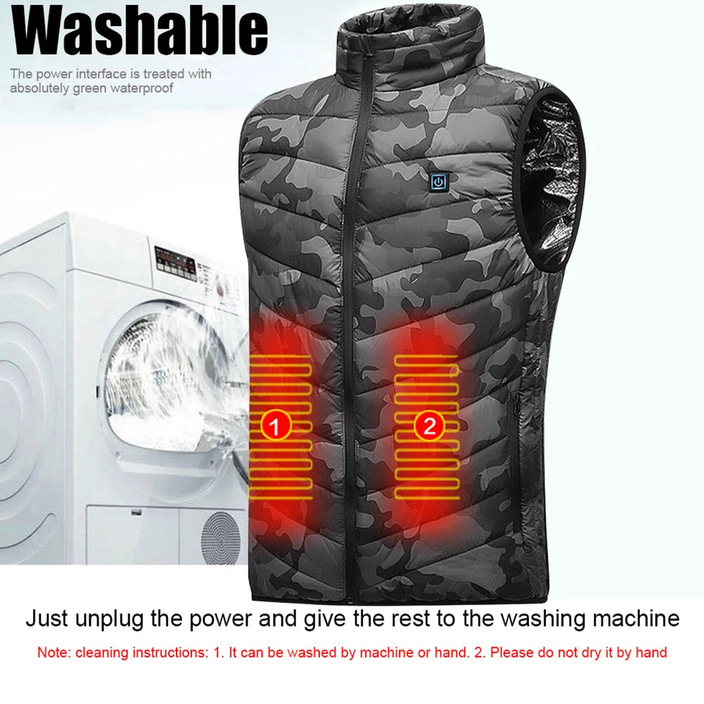 Nine Zone Electric Heated Vest With Windproof USB Design