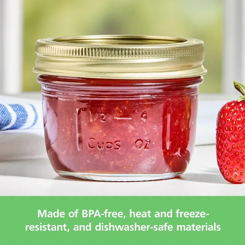 Wide Mouth Mason Glass Canning Jars With Lids And Rings
