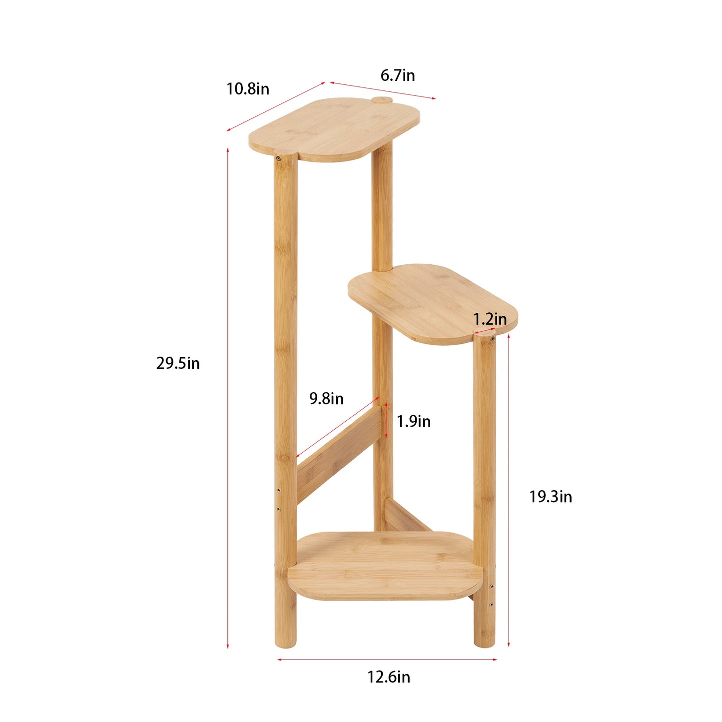 Wisfor Three Tier Bamboo Corner Plant Stand And Indoor Shelf