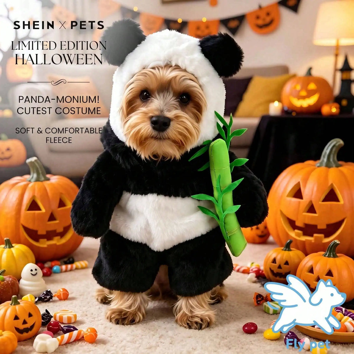 Halloween Cute Dog Panda Transformation Costume With Head Mask