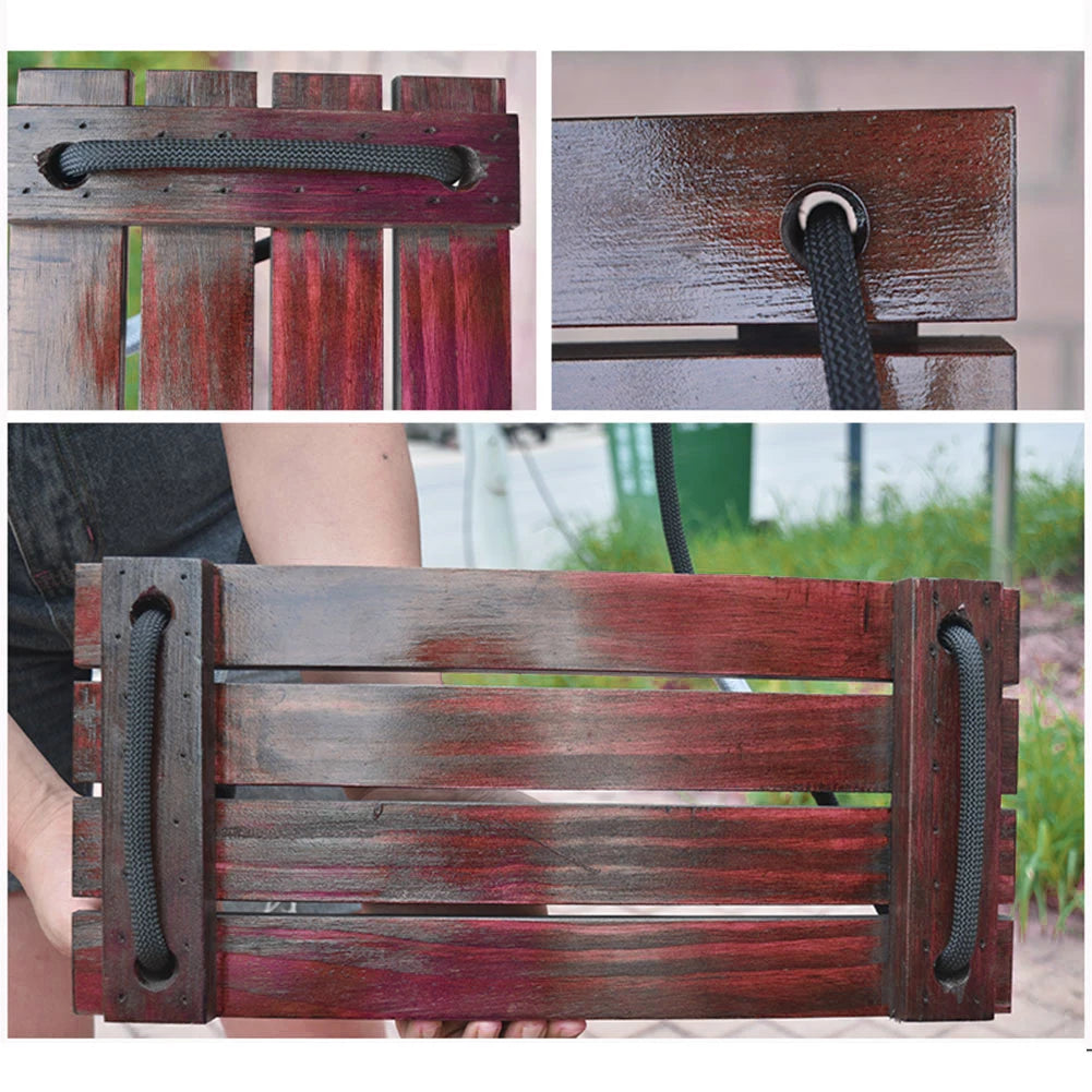 Aliilee Solid Wood Outdoor Rope Swing For Garden Patio
