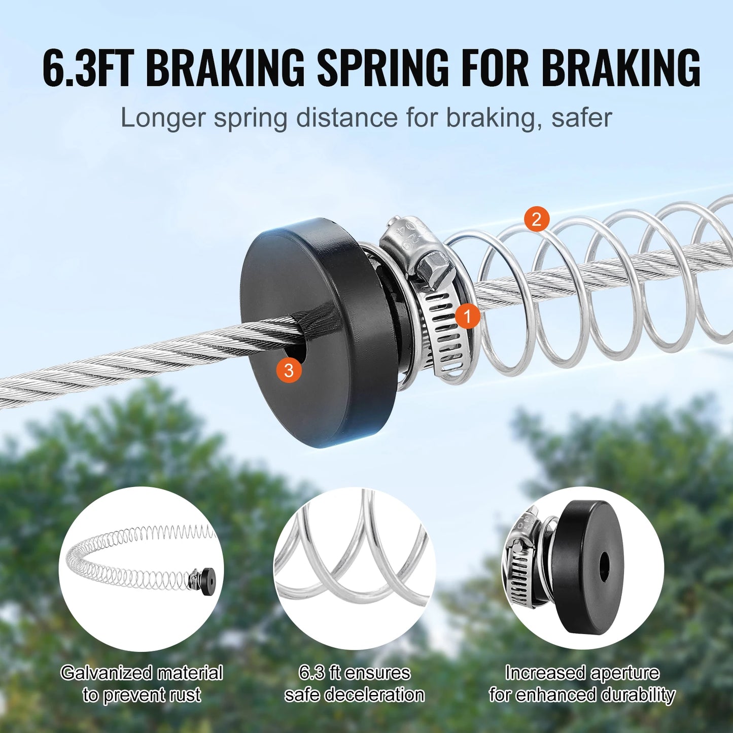 SucceBuy Stainless Steel Zipline Kit With Safety Harness