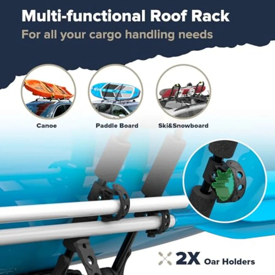 Ticify Universal Folding Kayak Roof Rack Aluminum Carrier