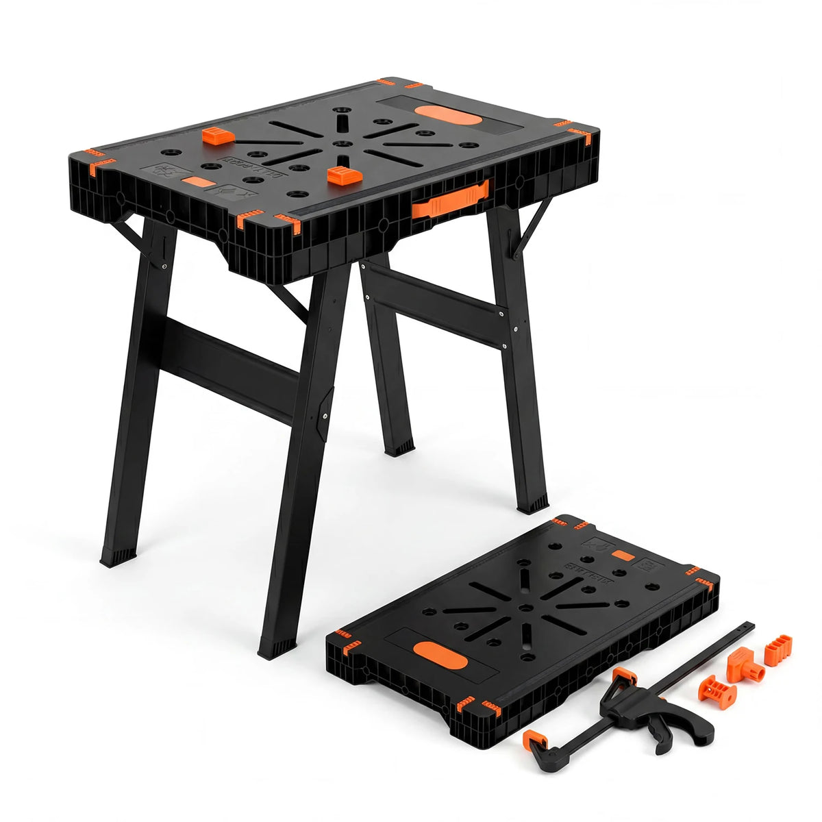 Himiss 2-In-1 Folding Work Table Sawhorse Heavy Duty Portable Workbench